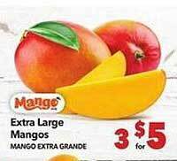 Vallarta Supermarkets Extra large mangos offer