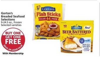 Vons Gorton's breaded seafood selections offer