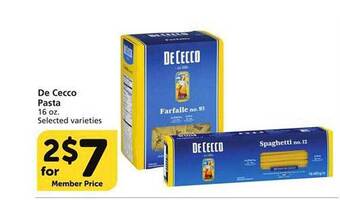 Vons De cecco pasta offer