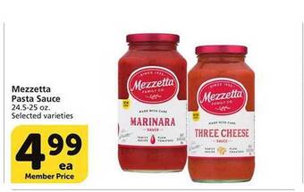 Vons Mezzetta pasta sauce offer