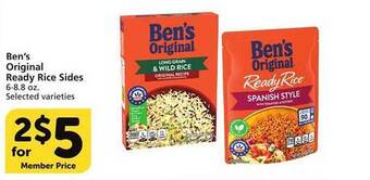 Vons Ben's original ready rice sides offer