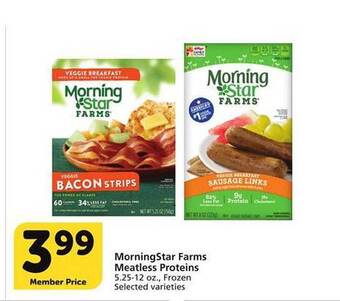Vons Morningstar farms meatless proteins offer