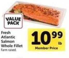 Safeway Fresh Atlantic Salmon Whole Fillet offer