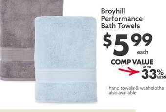 Big Lots Broyhill performance bath towels offer