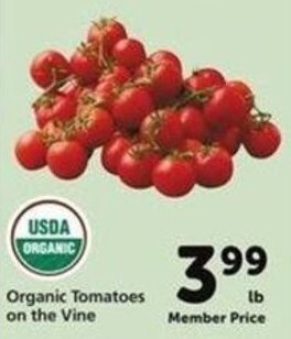 Safeway Organic Tomatoes on The Vine offer