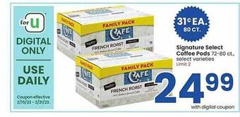 Albertsons Signature select coffee pods offer