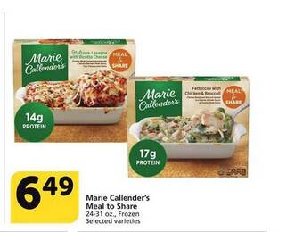 Albertsons Marie callender's meal to share offer