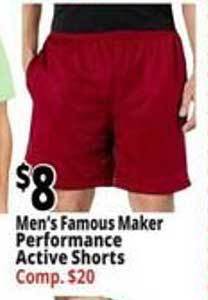 Ocean State Job Lot Men's famous maker performance active shorts offer