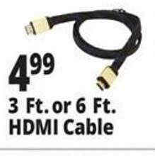 Ocean State Job Lot 3 ft. or 6 ft. hdmi cable offer