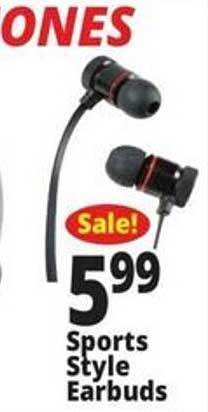 Ocean State Job Lot Sports style earbuds offer