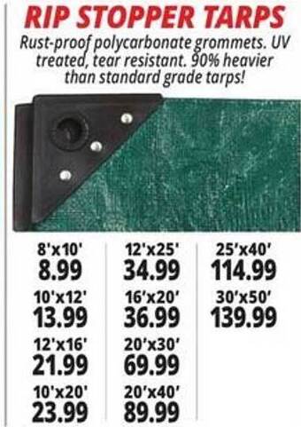 Ocean State Job Lot Rip stopper tarps offer