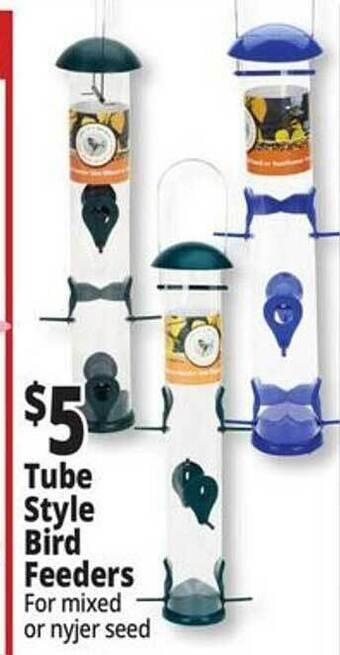 Ocean State Job Lot Tube style bird feeders offer