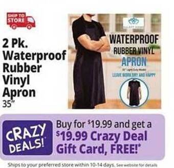 Ocean State Job Lot Waterproof rubber vinyl apron offer