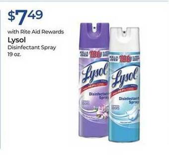 Rite Aid Lysol disinfectant spray offer