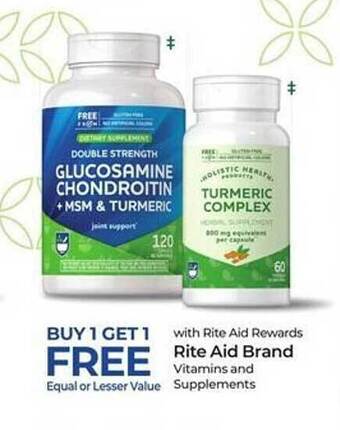 Rite Aid Rite aid brand vitamins and supplements offer