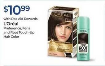 Rite Aid L'oréal preference, feria and root touch-up hair color offer