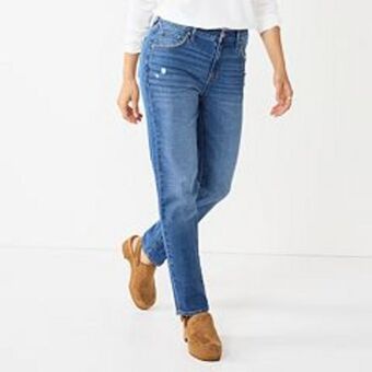 Kohl's Women's sonoma goods for life® high-waisted boyfriend jeans offer