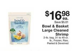 Fairway Store Market Bowl & basket large cleaned shrimp offer