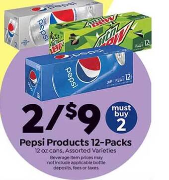 Save a Lot Pepsi products 12-packs offer