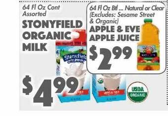 The Food Emporium Stonyfield organic milk offer