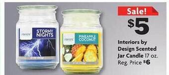 Family Dollar Interiors by design scented jar candle offer