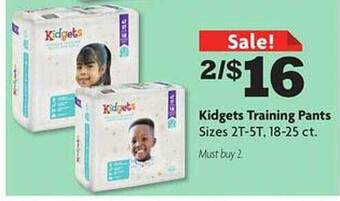 Family Dollar Kidgets training pants offer