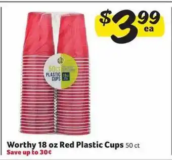 Winn Dixie Worthy red plastic cups offer