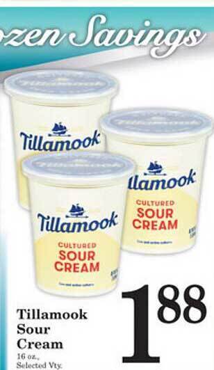 Harvest Foods Tillamook sour cream offer