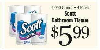 Morton Williams Scott bathroom tissue offer