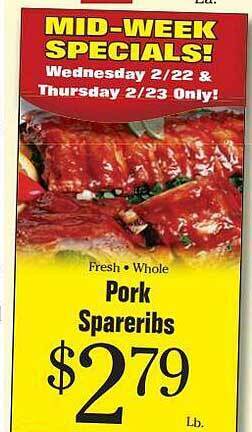 Morton Williams Pork spareribs offer