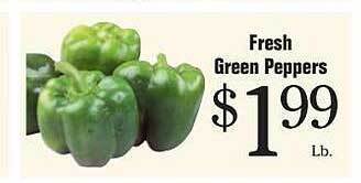 Morton Williams Fresh green peppers offer