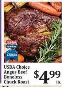 Rosauers Usda choice angus beef boneless chuck roast offer
