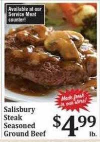 Rosauers Salisbury steak seasoned ground beef offer