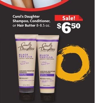 Family Dollar Carol's daughter shampoo, conditioner, or hair butter offer