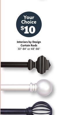 Family Dollar Interiors by design curtain rods offer