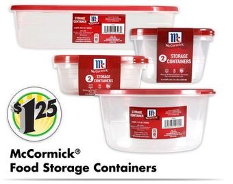 Dollar Tree Mccormick® food storage containers offer