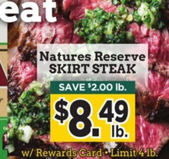 Dearborn Market Natures reserve skirt steak offer