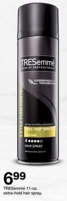 Target Tresemmé 11-oz. extra-hold hair spray offer