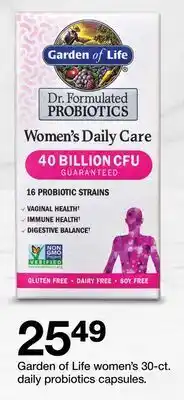 Target Garden of life women's 30-ct. daily probiotics capsules offer