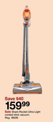 Target Shark rocket ultra-light corded stick vacuum offer