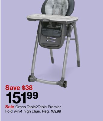 Target Graco table2table premier fold 7-in-1 high chair offer