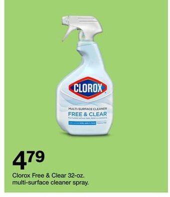Target Clorox free & clear 32-oz. multi-surface cleaner spray offer