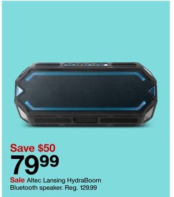 Target Altec lansing hydraboom bluetooth speaker offer