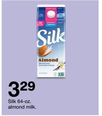 Target Silk 64-oz. almond milk offer