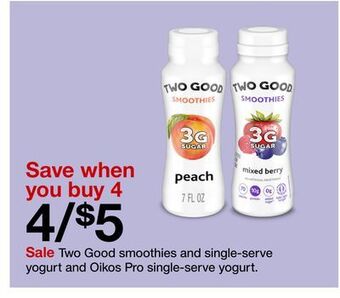 Target Two good smoothies and single-serve yogurt and oikos pro single-serve yogurt offer
