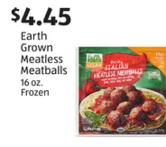 Aldi Earth grown meatless meatballs offer