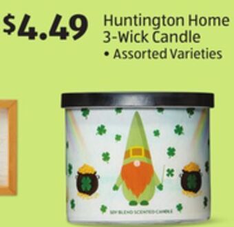 Aldi Huntington home 3-wick candle offer