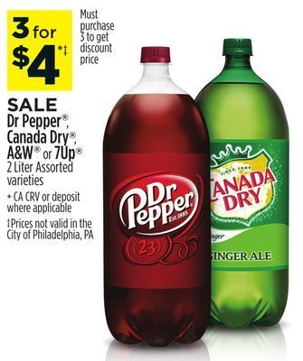Dollar General Dr pepper®, canada dry®, a & w® or 7up® offer