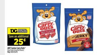 Dollar General Any canine carry outs® dog treats offer