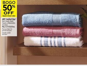 Dollar General Any comfort bay® bath towels, hand towels or washcloths offer